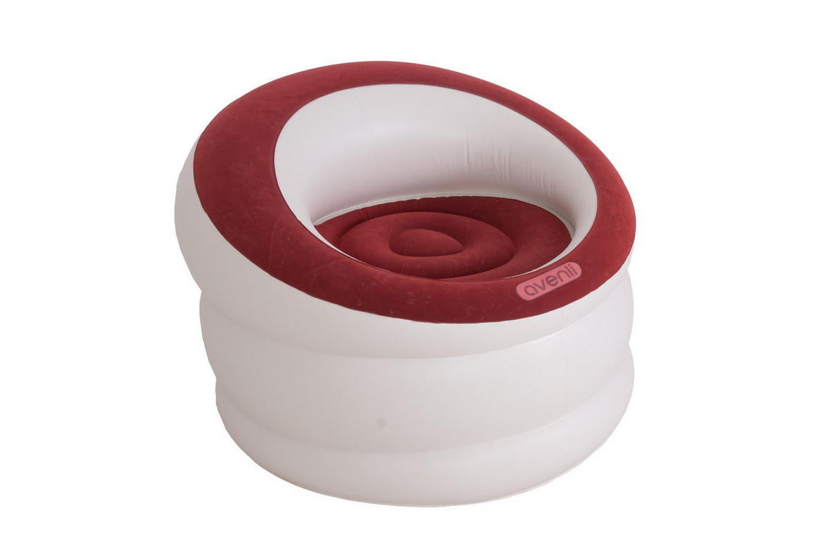 LUFTSESSEL aufblasbarer Sessel 85x82x60 cm rot - Rot, Kunststoff (82/60/85cm) - Avenli