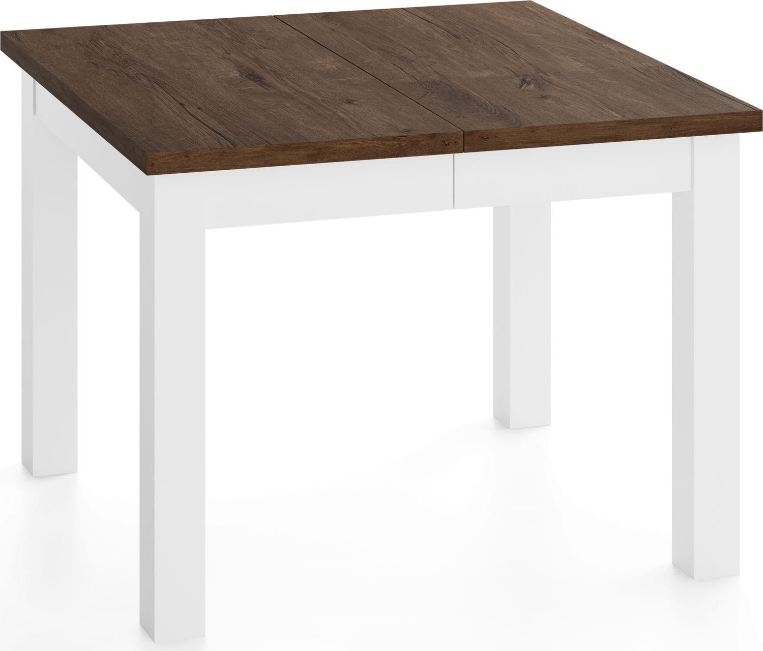 ESSTISCH Toren Weiß ausziehbar verlängerbar quadratisch, Eiche Braun Rustikal 100-200/100/76.5 cm - Alteiche/Weiß, Holz/Holzwerkstoff (100/100/77cm) - WFL GROUP