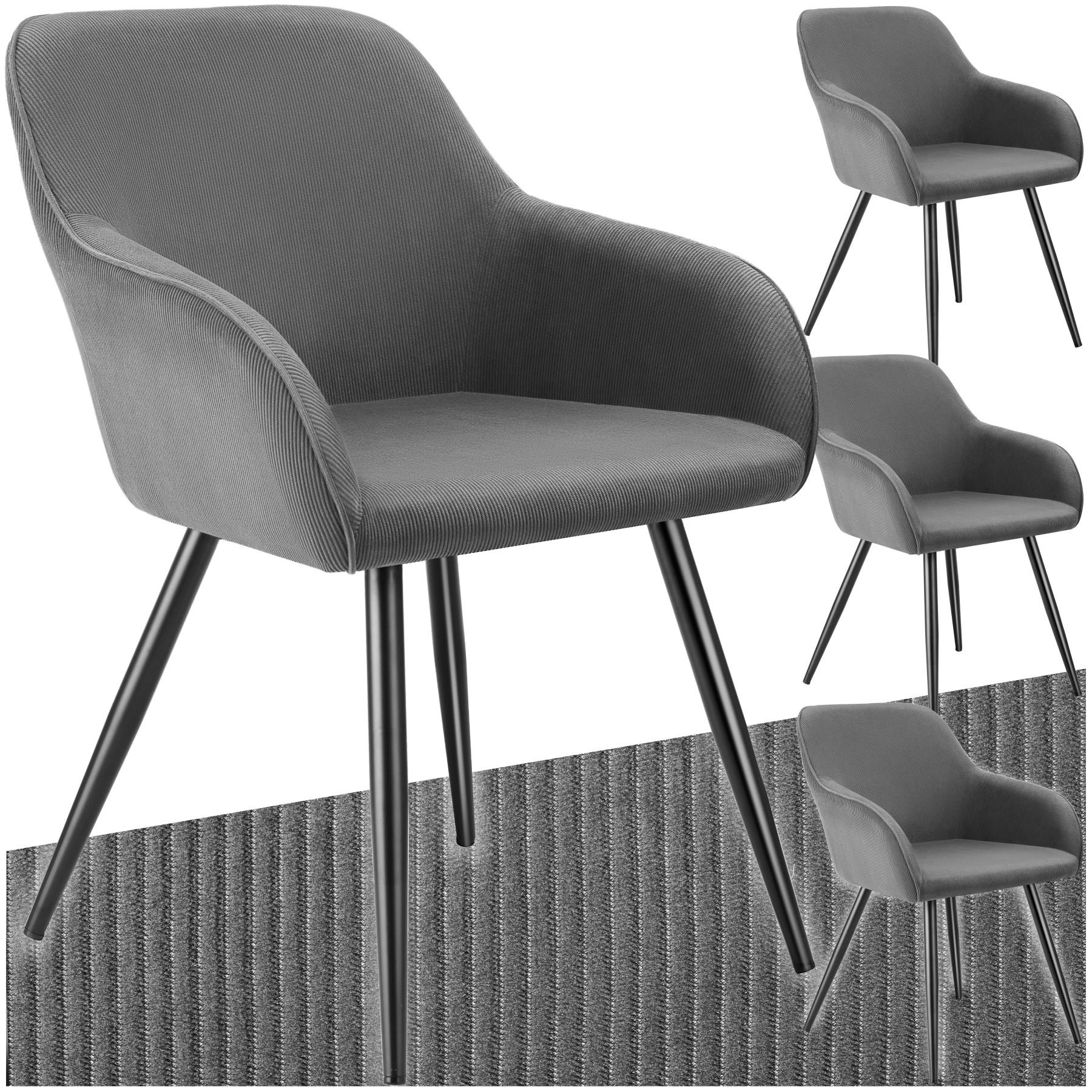 ESSZIMMERSTUHL 4er Set Marilyn 58 x 62 x 82 cm grau/schwarz - Schwarz/Grau, Kunststoff (62/82/58cm) - tectake