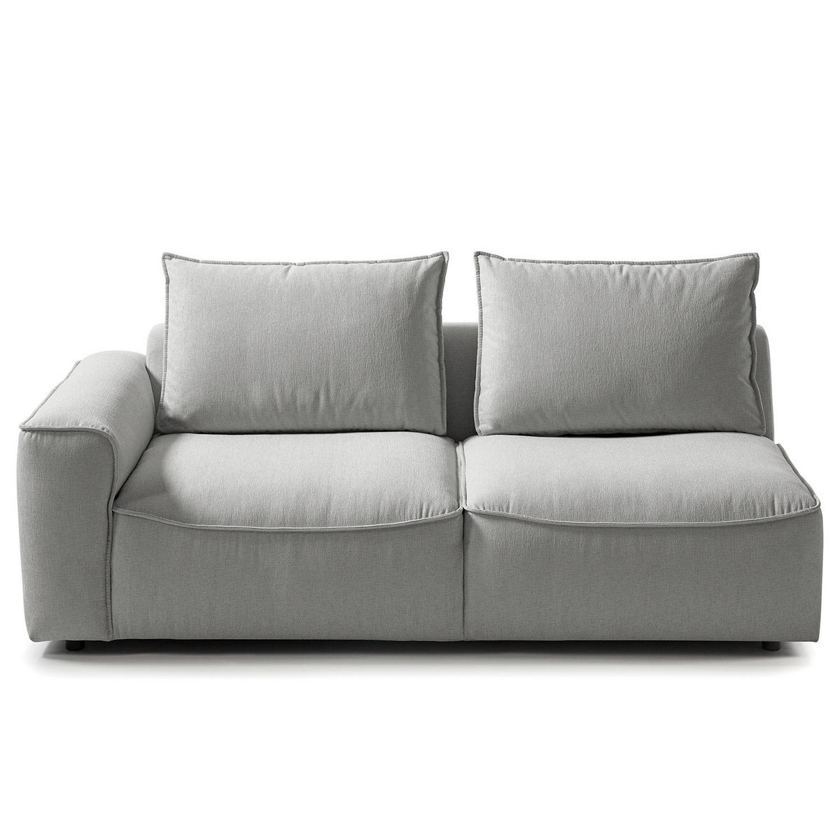 2,5-SITZER SOFA - modular - Schwarz/Hellblau, Holz/Kunststoff (189/80/99cm) - home24
