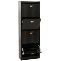 SCHUHSCHRANK Schwarz - Schwarz, Holzwerkstoff (50/148/24cm) - MCW