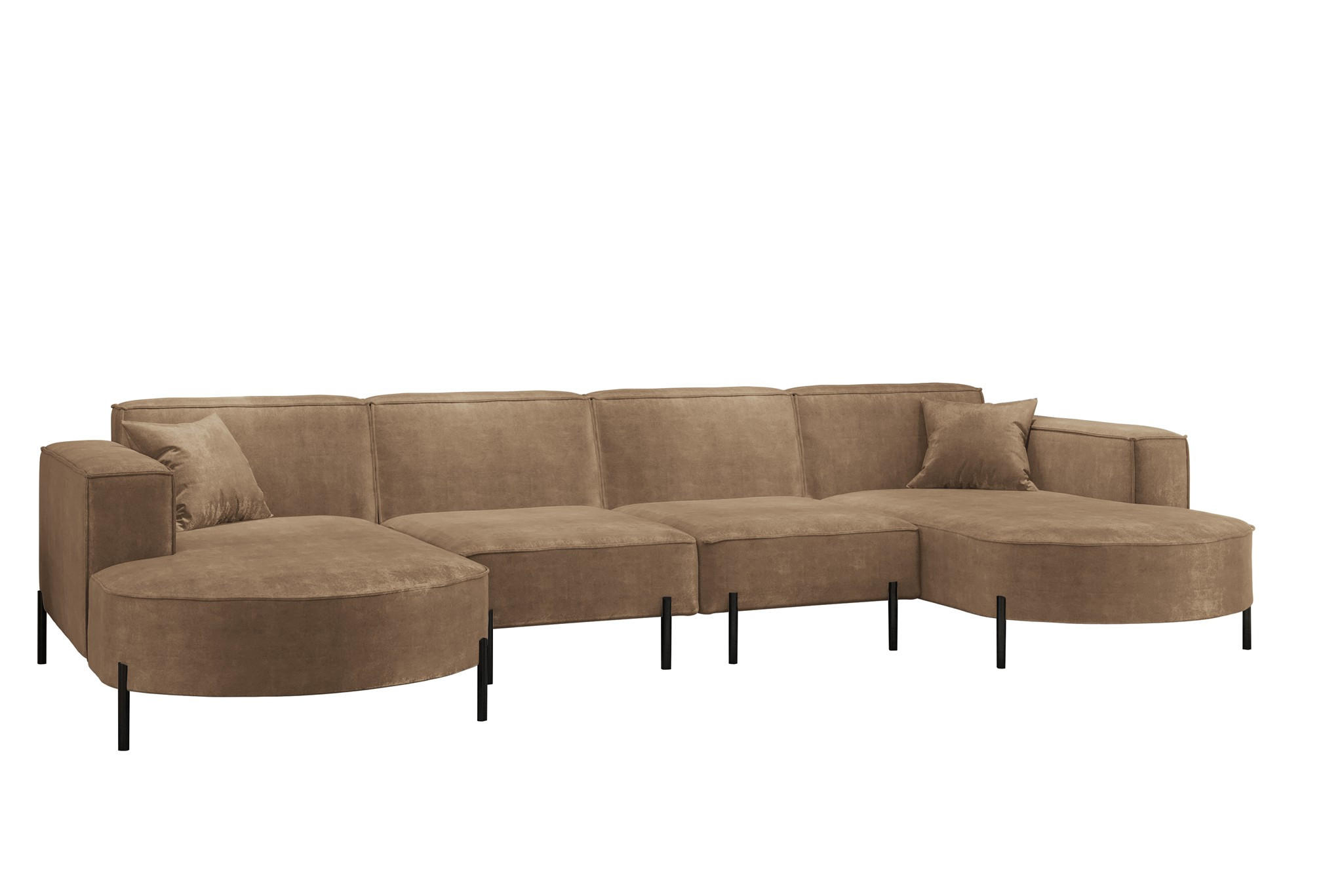 WOHNLANDSCHAFT Valencia Xl - Braun, Holzwerkstoff/Textil (384/80/165cm) - Fun Möbel