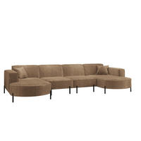 WOHNLANDSCHAFT Valencia Xl - Braun, Holzwerkstoff/Textil (384/80/165cm) - Fun Möbel
