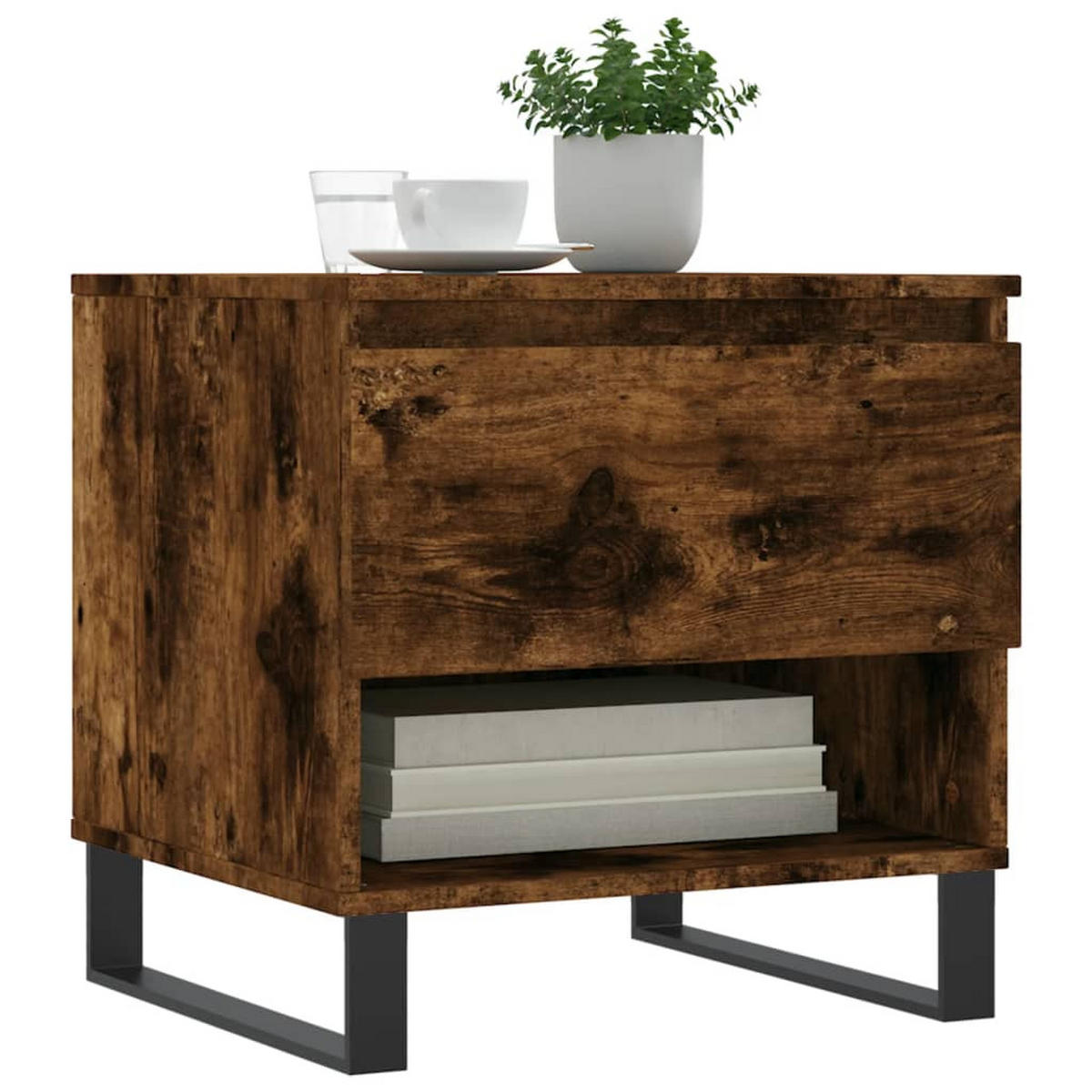 COUCHTISCHE 2 Stk. Räuchereiche 50x46x50 cm Holzwerkstoff - Braun, Holzwerkstoff (50/46/50cm) - furnicato
