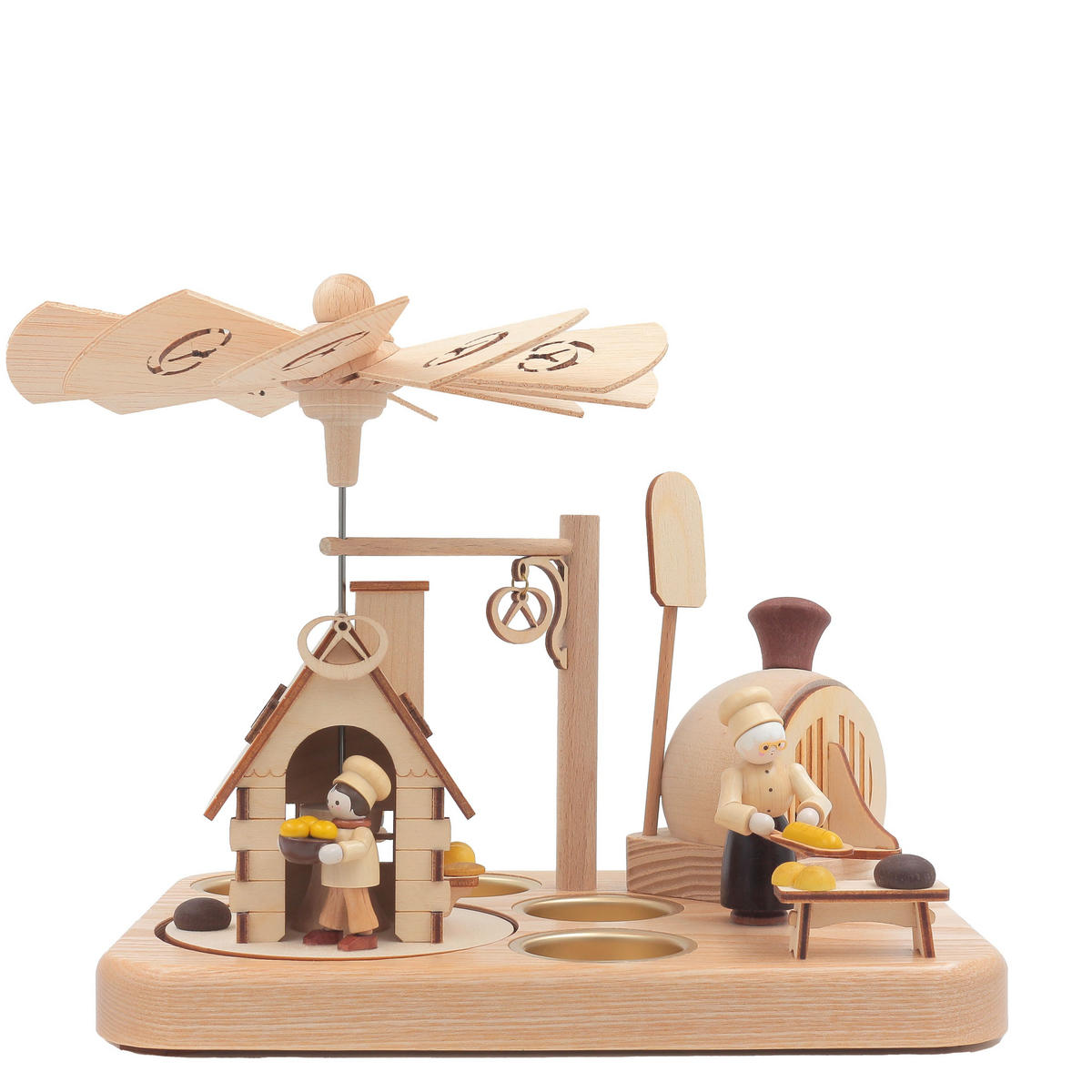 TISCH-RÄUCHER-PYRAMIDE Brezelbäckerei 23/16/20 cm - Multicolor, Holz (23/20/16cm)