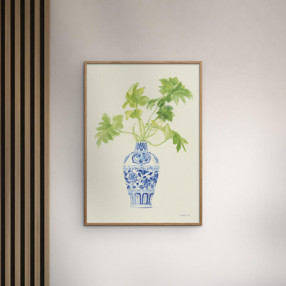 POSTER mit Rahmen Wild Apple - Palm Chinoiserie III - Eichefarben/Grün, Holz/Papier (30/40cm) - Poster&Frame