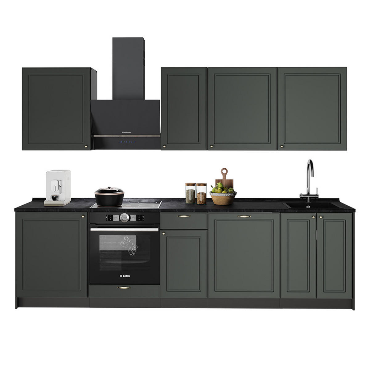KÖK Fame-Line, Grönt och guld lanthus/antracit, 280 cm AP Marble - Grön/Antracit, Träbaserade material (280/82/60cm) - Vicco