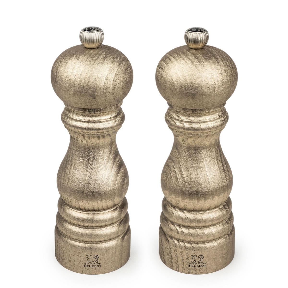 GESCHENKSET Golden Paris 18cm Pfeffer- & Salzmühle Buchenholz Gold - Gelb, Holz (5.9/17.7/12cm) - PEUGEOT