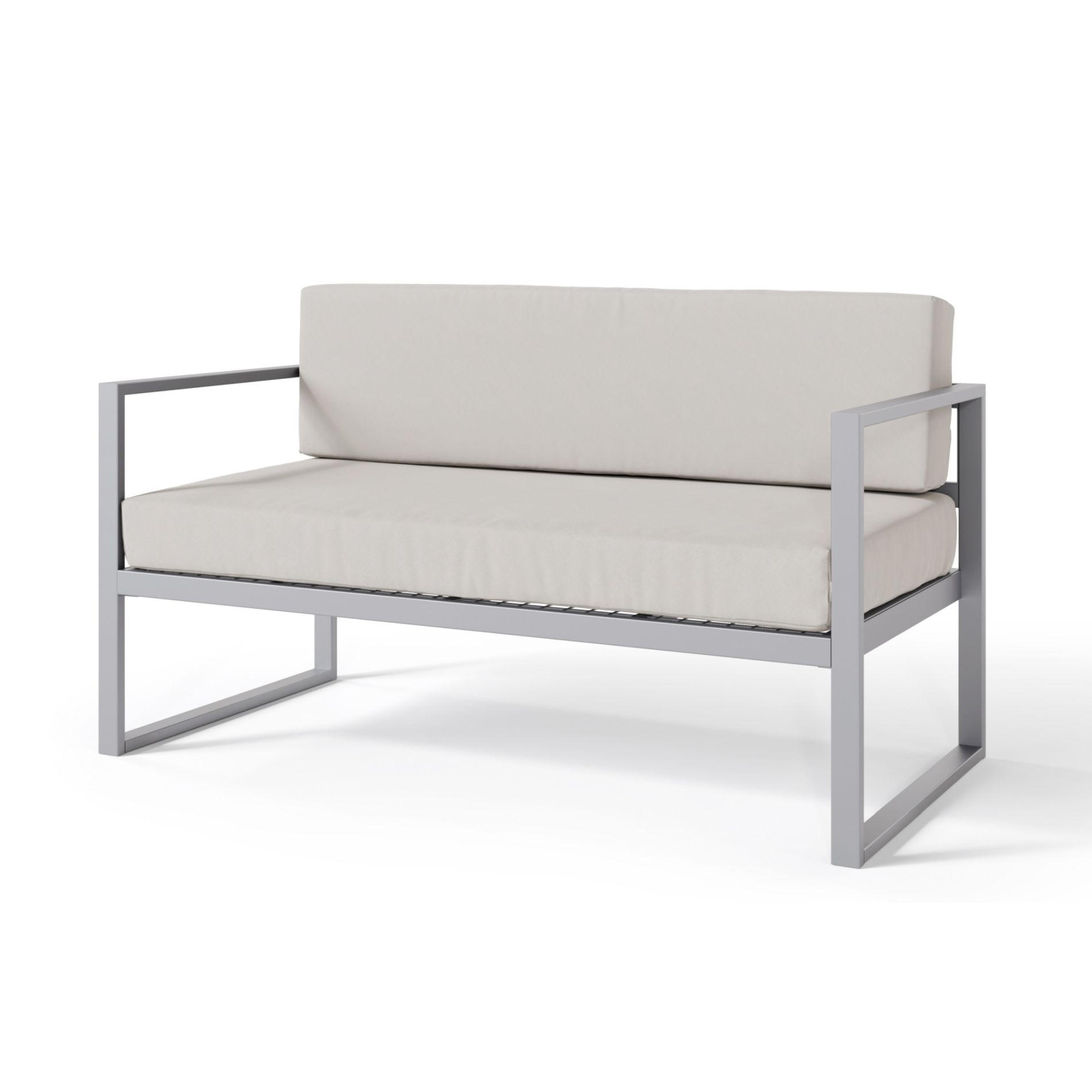 GARTEN-SOFA Dywilly Grau/Grau - Grau, Textil (128/72/65cm) - Selsey