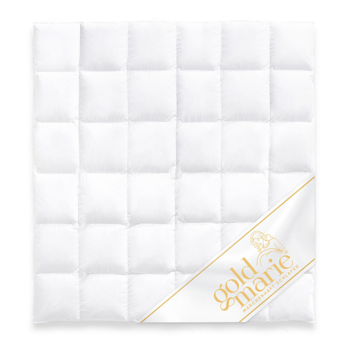 WINTERBETTDECKE MARIE Entendaunen warm - Weiß, Naturmaterialien/Textil (200/220cm) - Goldmarie 