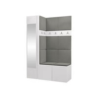 GARDEROBEN-SET Orion X - Weiß/Grau, Holzwerkstoff/Kunststoff (124/186/46cm) - MIRJAN24