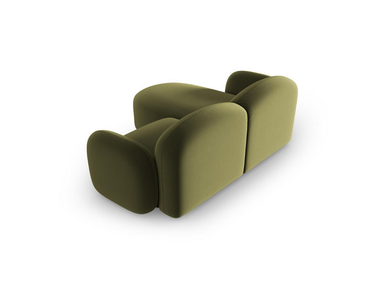 ECKSOFA rechts Blair aus Samt hellgrün 3 Sitzplätze - Hellgrün, Textil (155/194cm) - Micadoni