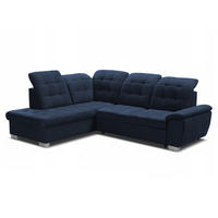 ECKSOFA LENO Links, mit Schlaffunktion und Bettkasten, Marineblau - Dunkelblau, Kunststoff/Textil (261/220cm) - Idohome