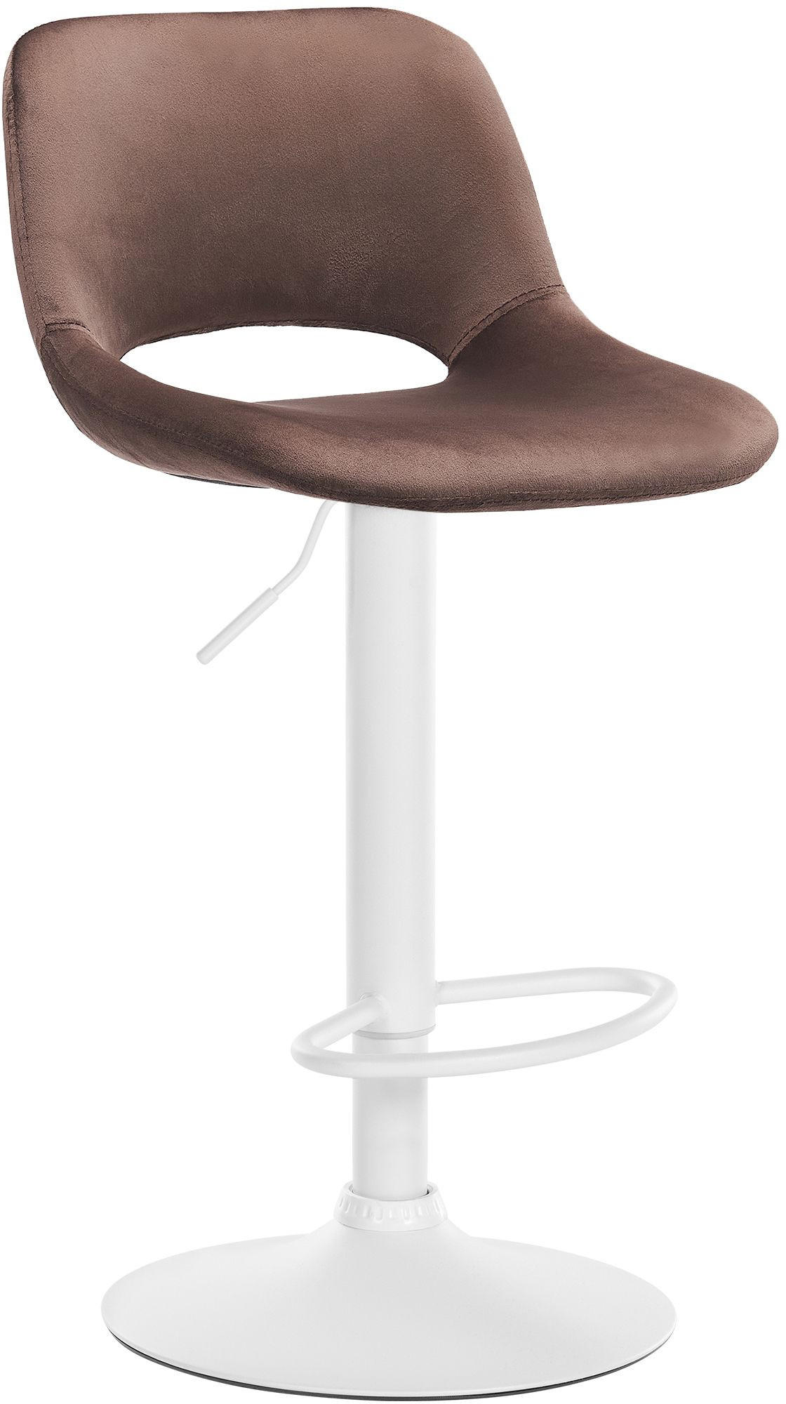 BARHOCKER JAKSON Braun Samt Weiß - Braun, Textil/Metall (42/86/46cm) - DELUKE