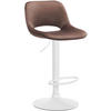 BARHOCKER JAKSON Braun Samt Weiß - Braun, Textil/Metall (42/86/46cm) - DELUKE