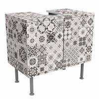 WASCHBECKENUNTERSCHRANK Keramikfliesen Agadir grau 60/55/35 cm - Grau, Holzwerkstoff (60/55/35cm) - Bilderwelten