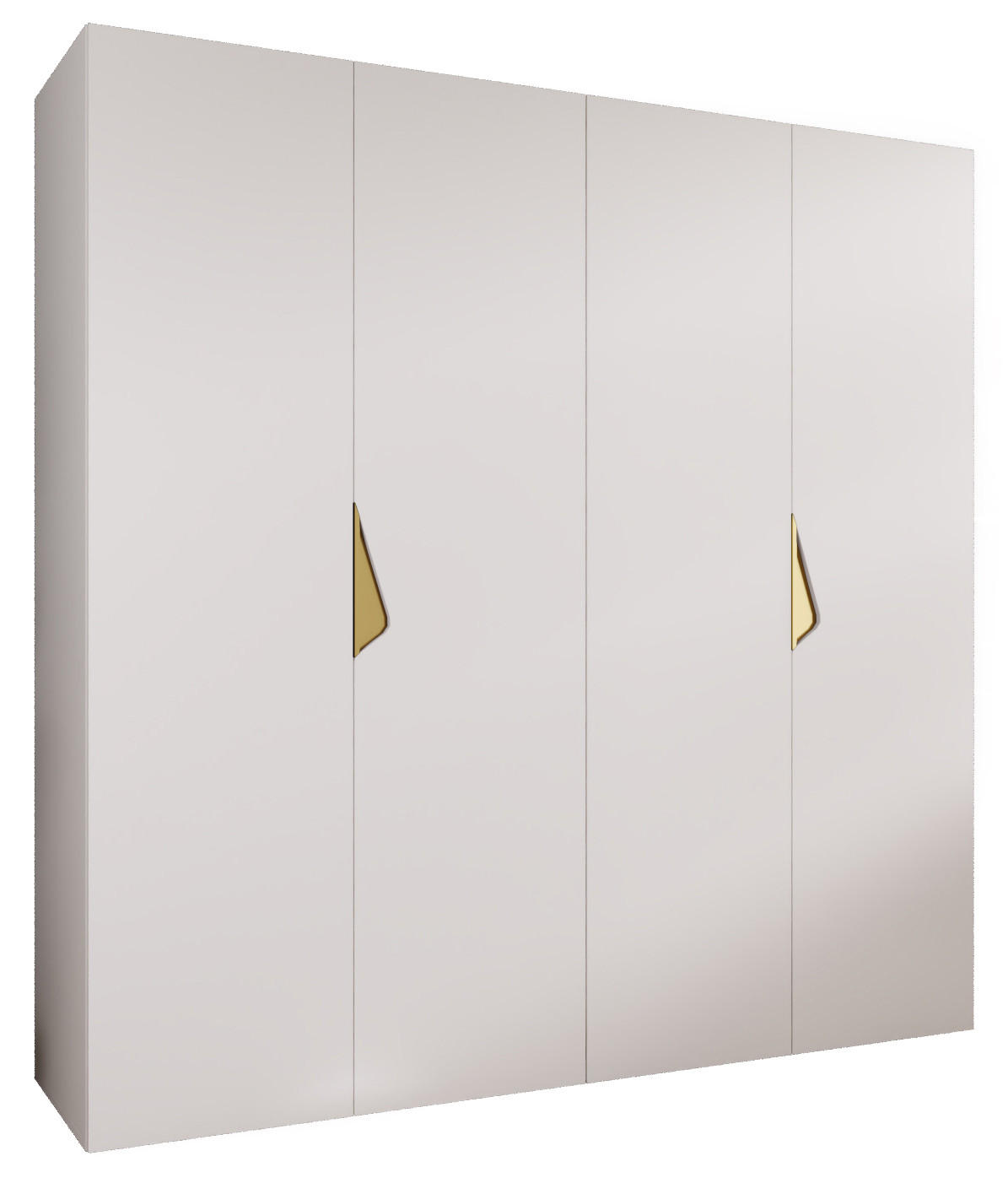 Abiks Möbel Drehtürenschrank Weiß, Gold 200x202x52 cm