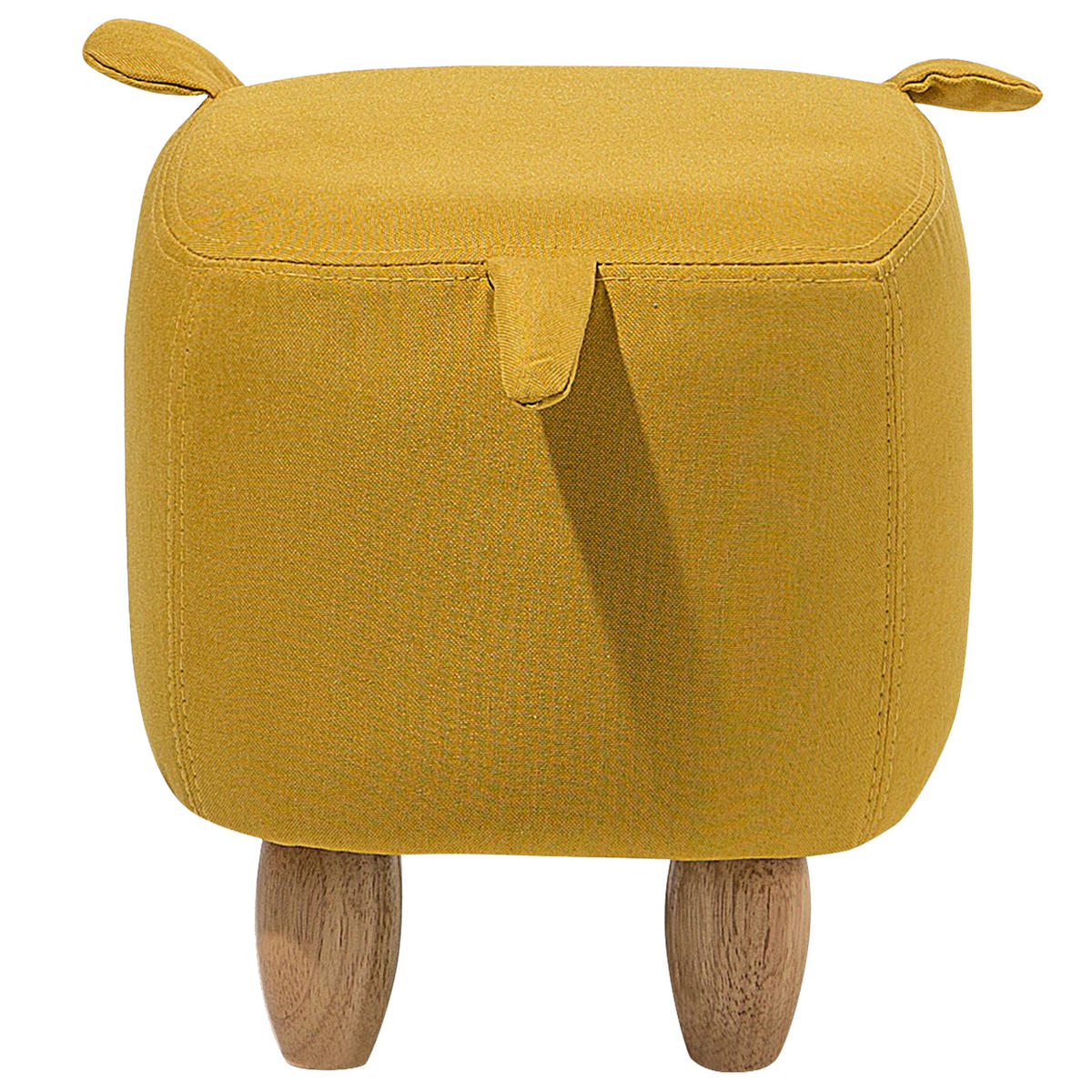 TIERHOCKER Piggy 32/50/35 cm - Gelb, Kunststoff/Textil (50/35/32cm) - Beliani