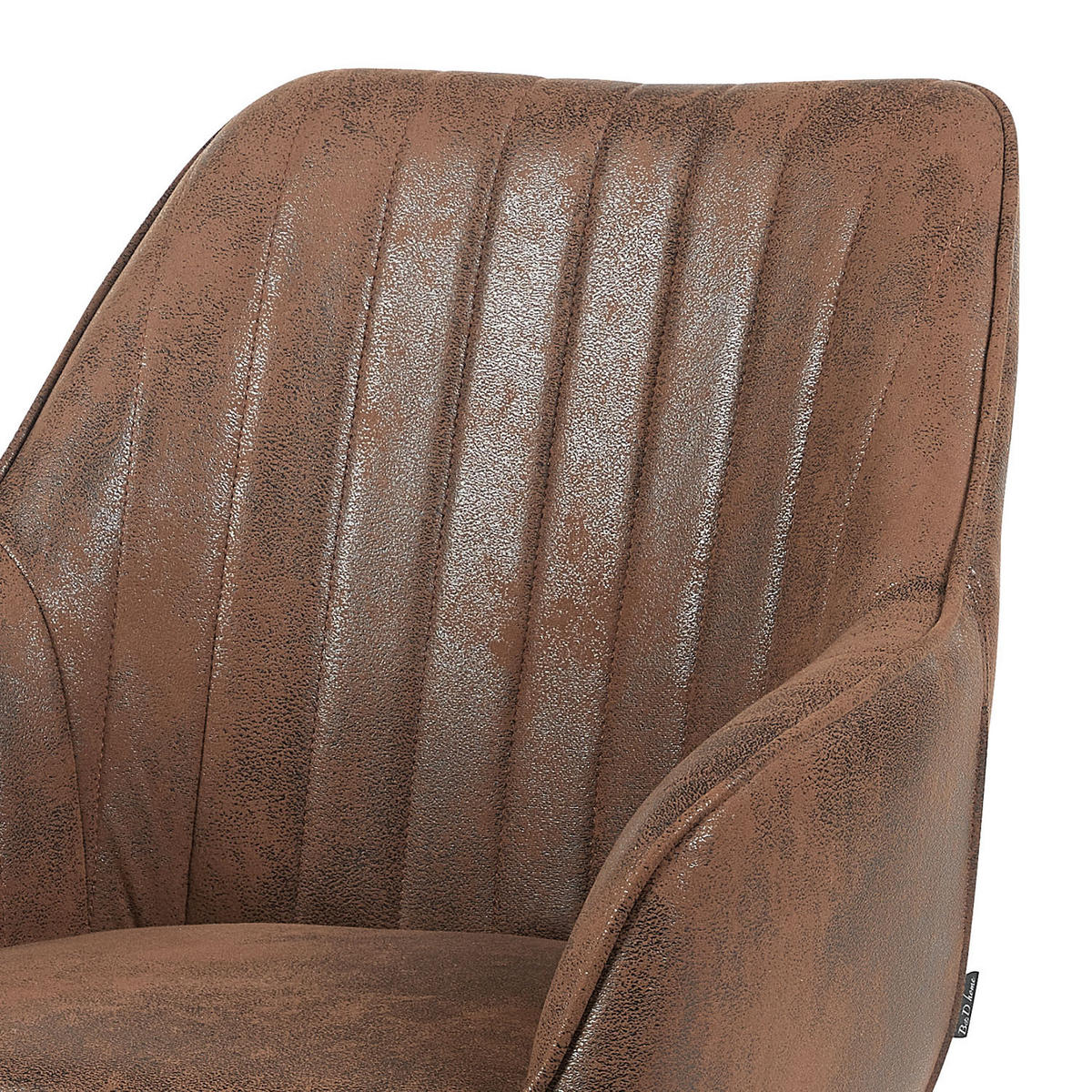 ARMLEHNSTUHL ARVIT - Schwarz/Braun, Textil/Metall (58/87/61cm) - B&D Home