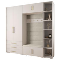 GARDEROBEN-SET 236,7/240/47 - Goldfarben/Schwarz, Holz/Kunststoff (240/236.7/47cm) - Abiks Möbel