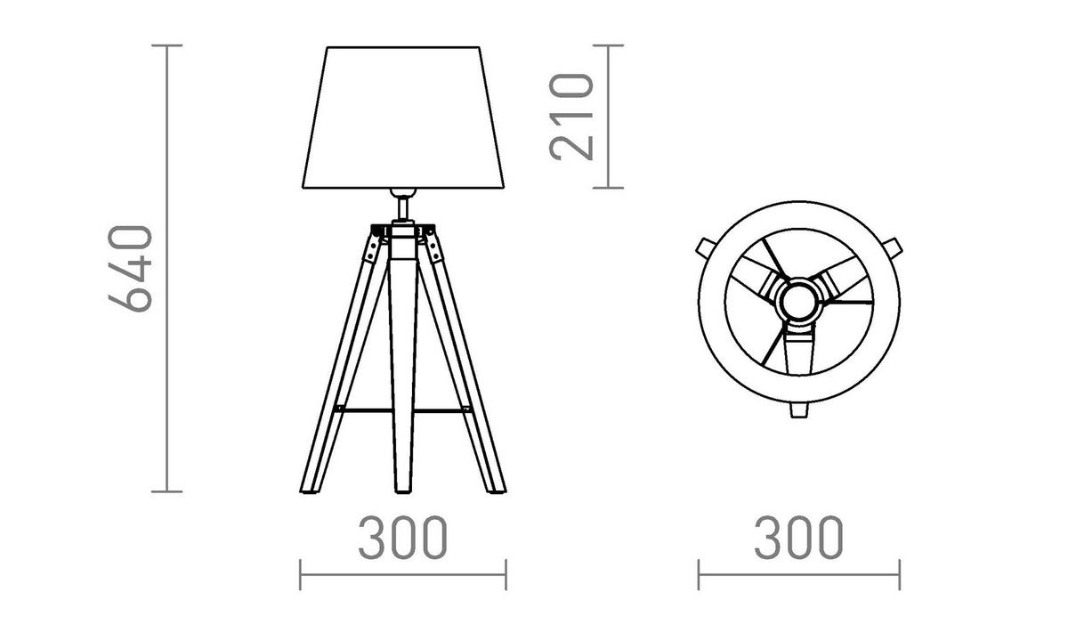 TISCHLEUCHTE ALVIS/AMBITUS 30 Polycotton weiß 15 W - Weiß, Textil (36/36/64cm) - Rendl