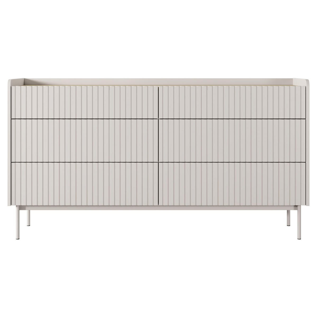 KOMMODE Liwelo Greige 153 cm - Taupe, Holzwerkstoff/Metall (153/82.2/38cm) - Selsey
