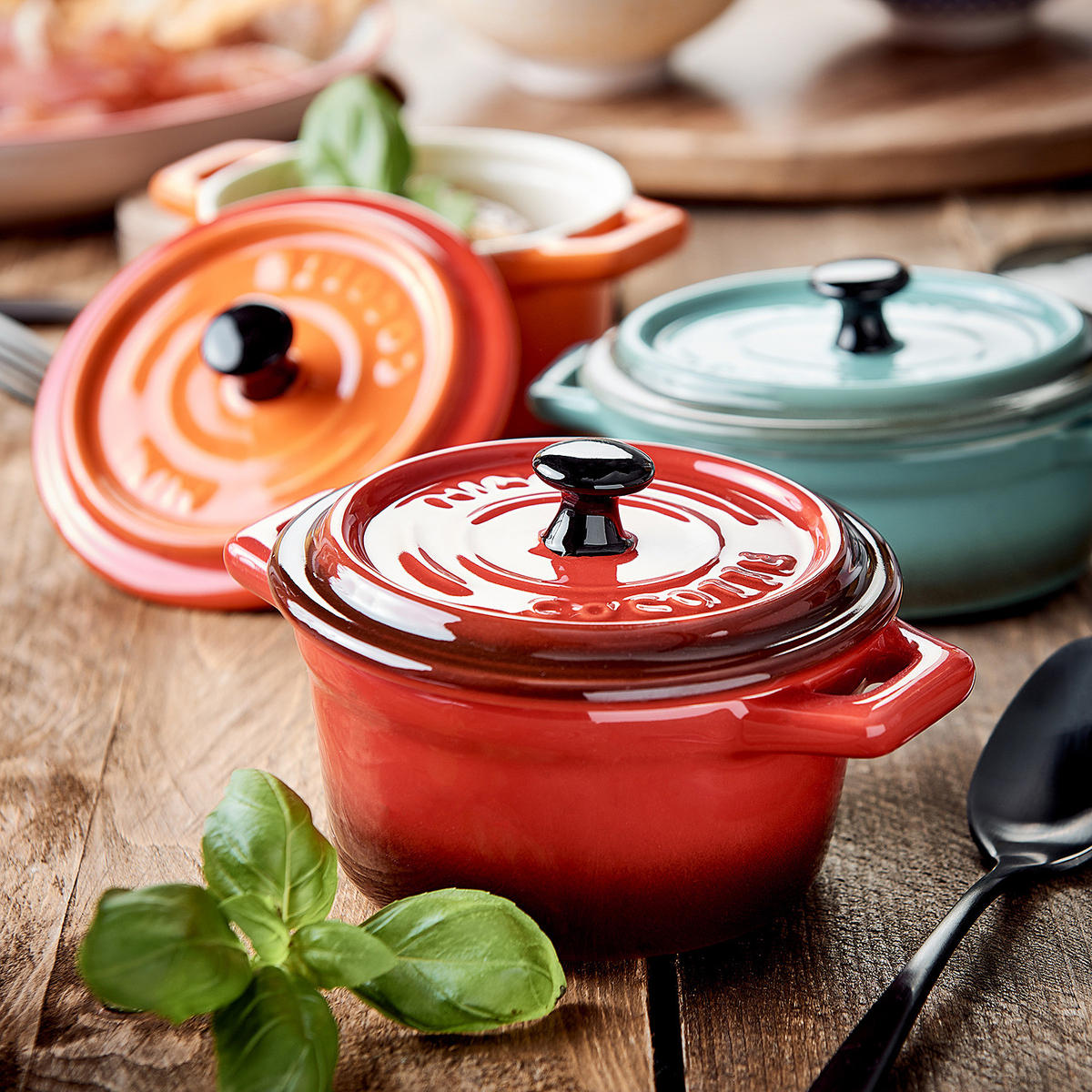 MINI-AUFLAUFFORM (4er Set) C'est Si Bon - Rot, Stein (14/9/7cm) - Butlers