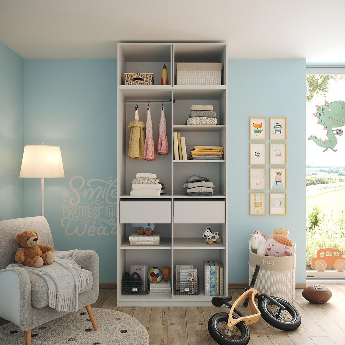 ZGORNJI DEL OMARE Elmo Bela 50 x 40 cm - bela, leseni material (50/40/50cm) - Vicco