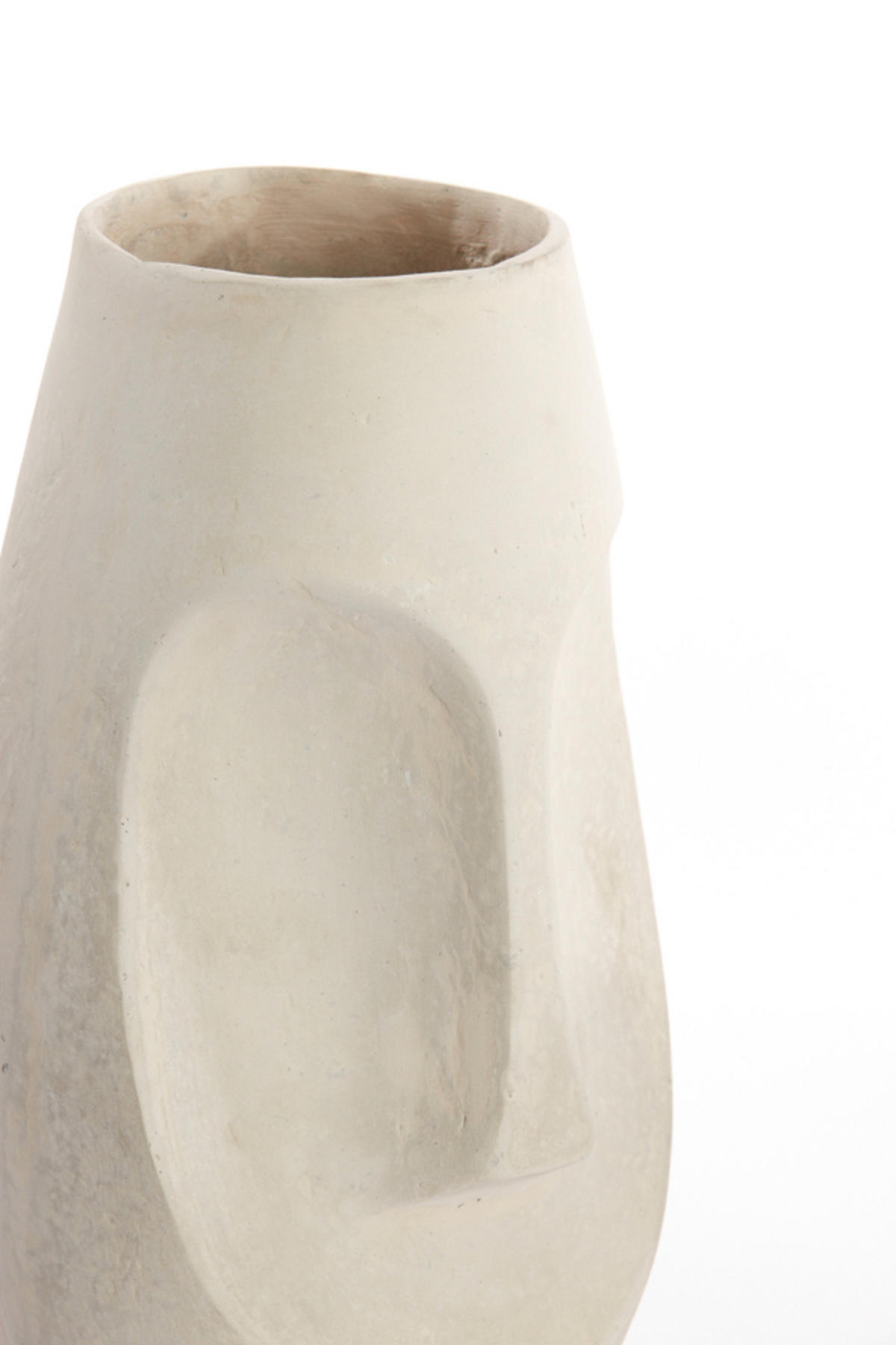 VASE Gesicht Weiß Ø21/36 cm - Weiß, Papier (36cm) - Light & Living