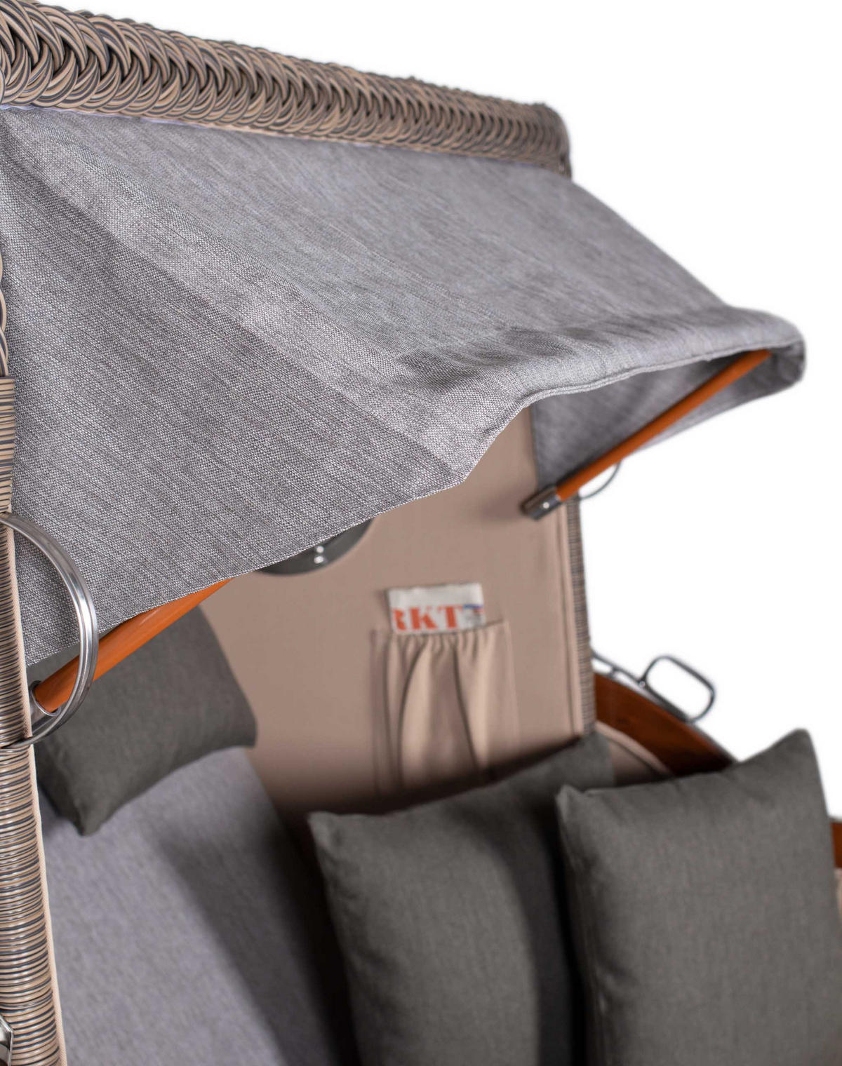 STRANDKORB XXL Düne Grande 2,5 Sitzer - Braun/Grau, Metall (142/170/95cm) - Mr. Deko