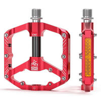 FAHRRADPEDALE Plattformpedale mit Reflektoren Rot - Rot, Metall (9.8/2/11.7cm)