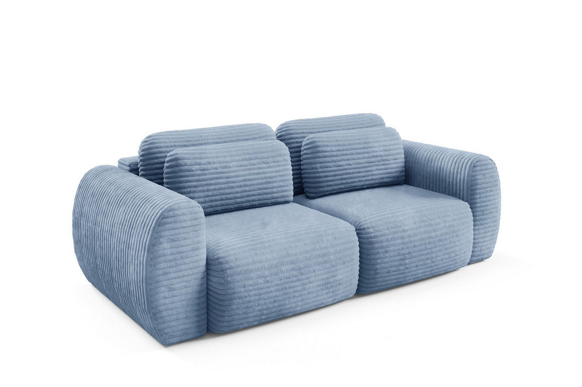 SCHLAFSOFA Simone - Hellblau, Holzwerkstoff/Textil (266/95/110cm) - Fun Möbel