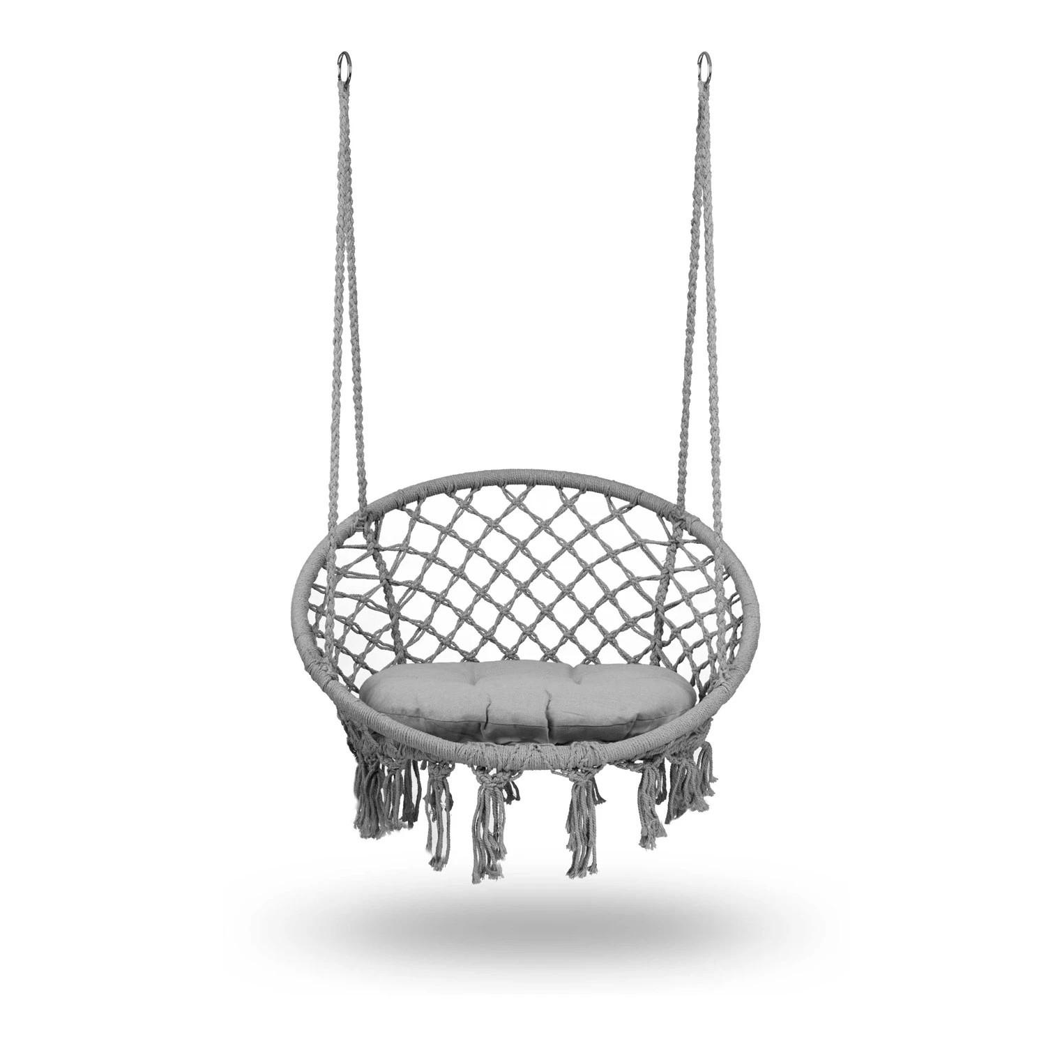 HÄNGESESSEL für den Garten BOHO Schaukel grau - Grau, Metall (80/39/63cm)