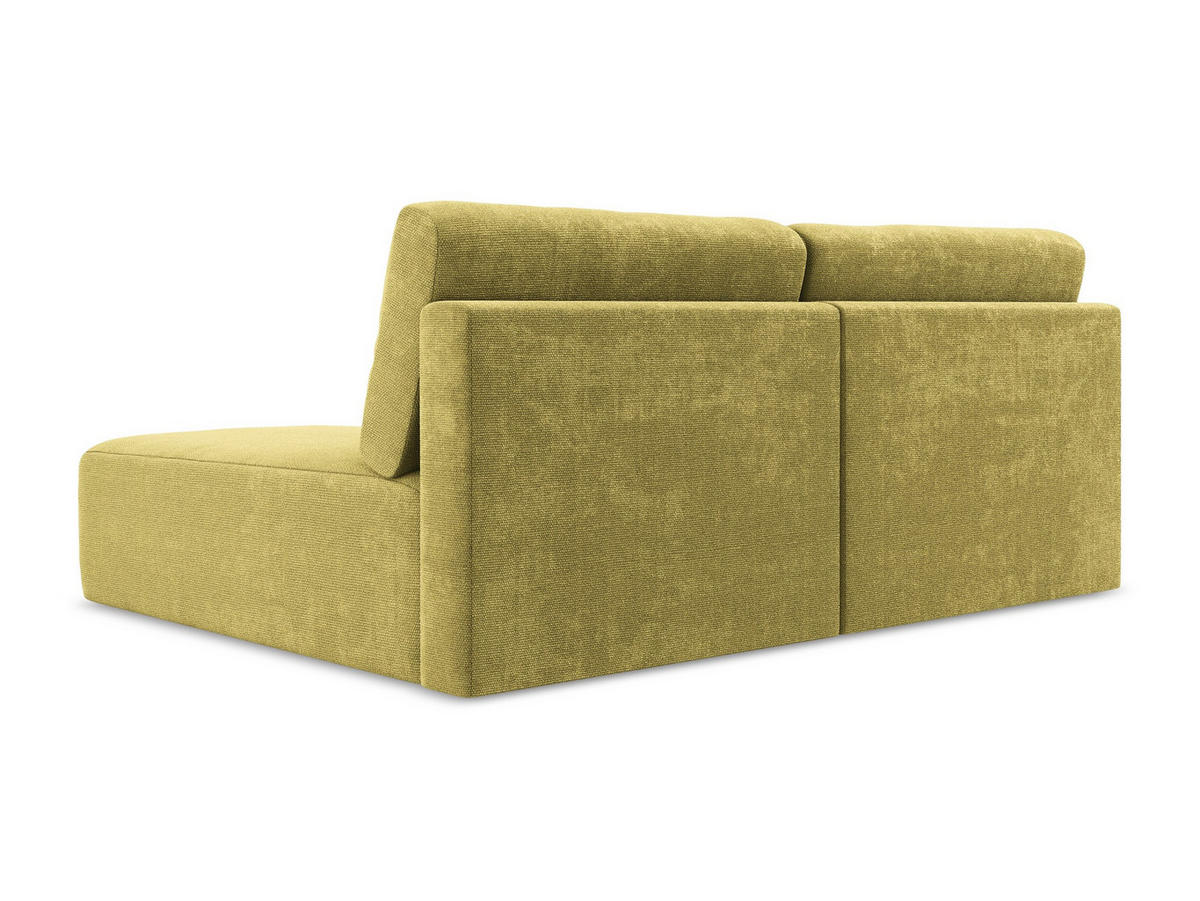 ECKSOFA mit Schlaffunktion rechts Chenille Stoff Grün - Limette/Schwarz, Kunststoff/Textil (210/149cm) - Makamii