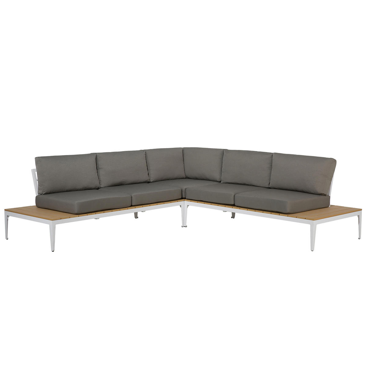 LOUNGE-SET 4-Sitzer grau Positano - Grau, Holzwerkstoff - Beliani