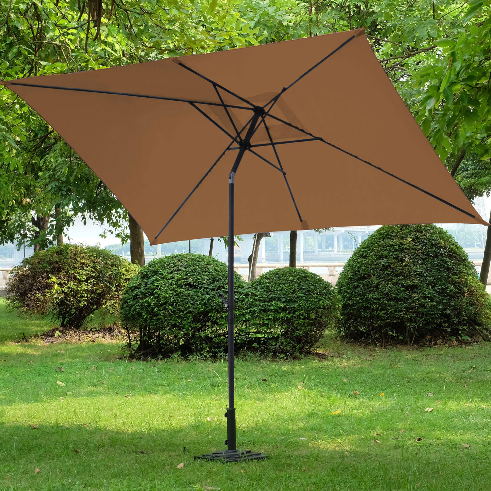 SONNENSCHIRM rechteckig 3x2m - Taupe, Textil (200/300cm) - SVITA