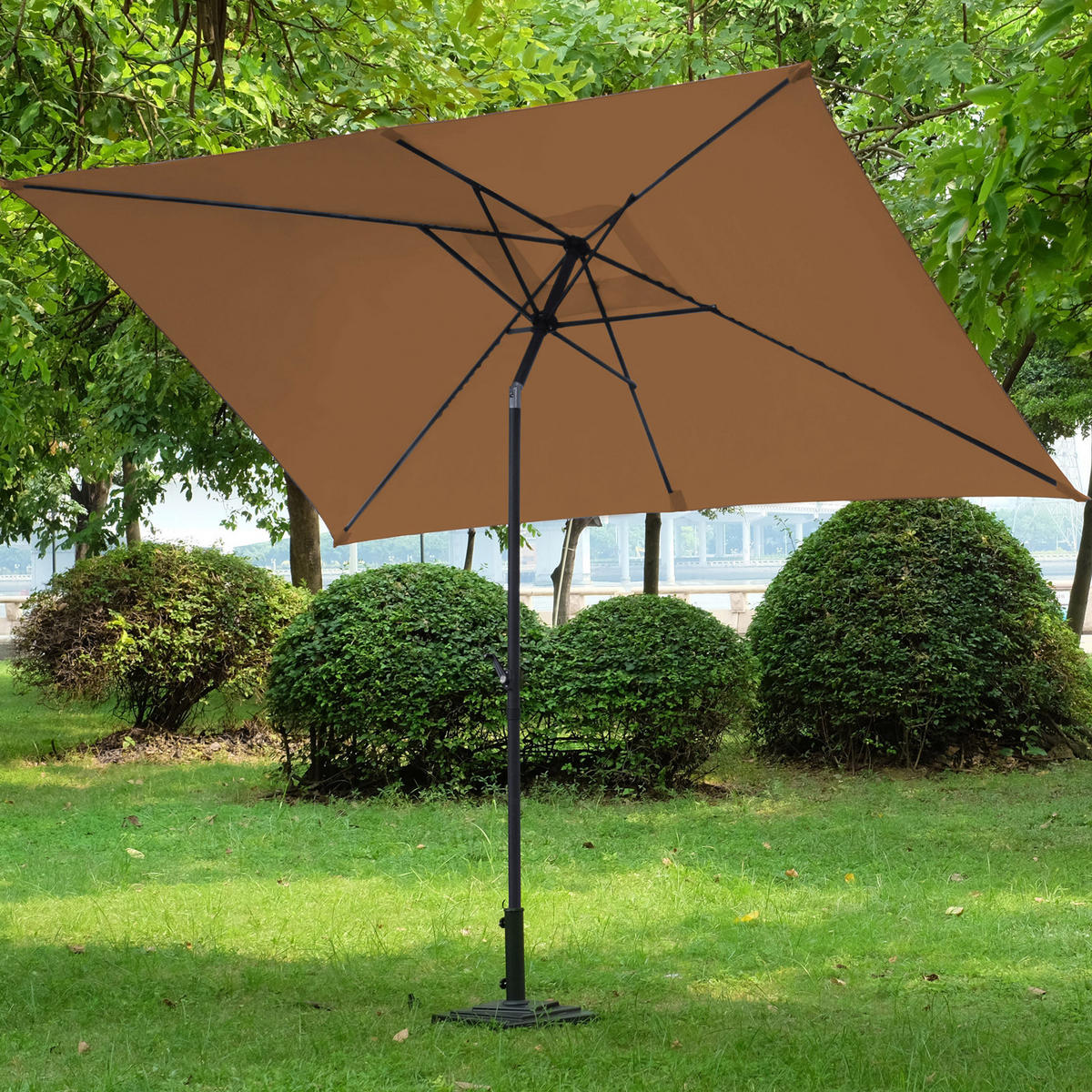 SONNENSCHIRM rechteckig 3x2m - Taupe, Textil (200/300cm) - SVITA