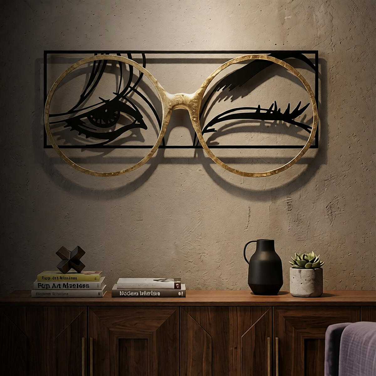 WANDDEKORATION Eyewear, mehrfarbig, Eisen, 89,5 x 41,3 cm - Multicolor, Metall (89.5/41.3/3.8cm) - Mauro Ferretti