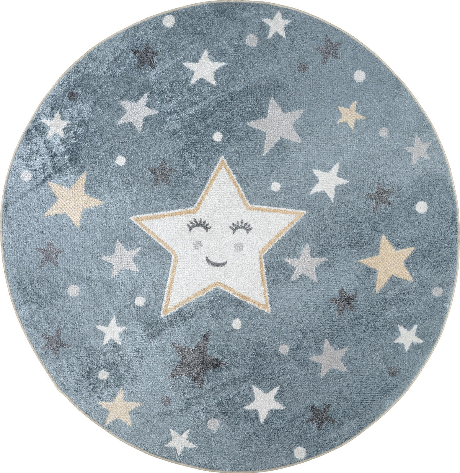 KINDERTEPPICH Maschinenwaschbar Rund Ø 160 cm Blau - Blau, Textil (160/160cm) - LIVABLISS