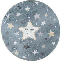 KINDERTEPPICH Maschinenwaschbar Rund Ø 160 cm Blau - Blau, Textil (160/160cm) - LIVABLISS