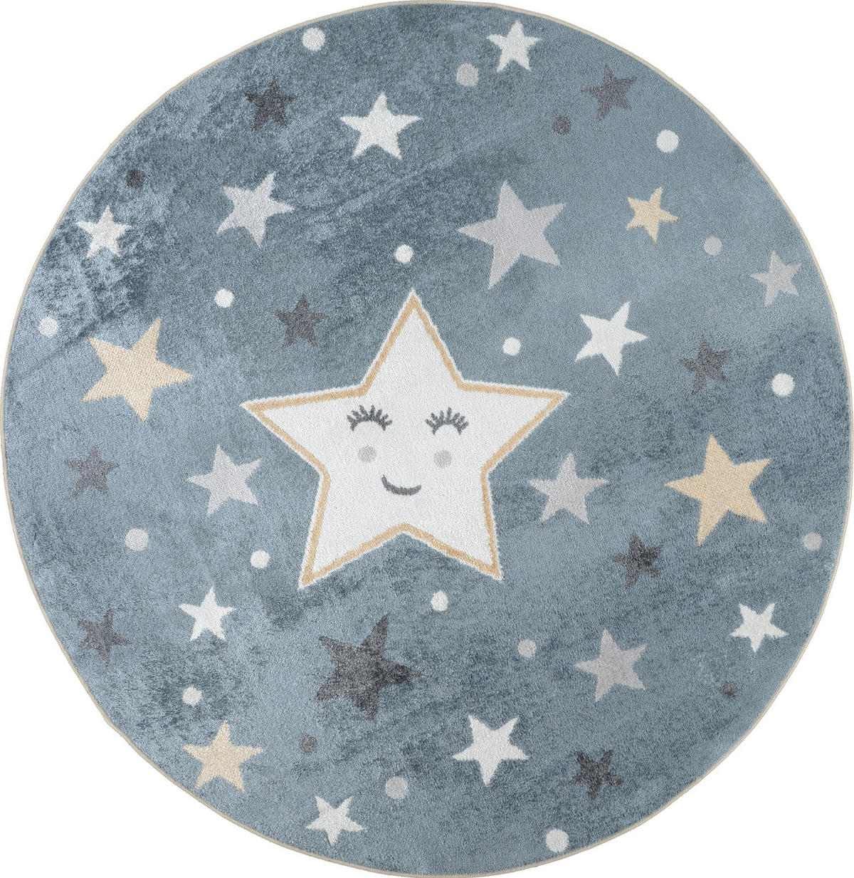 KINDERTEPPICH Maschinenwaschbar Rund Ø 160 cm Blau - Blau, Textil (160/160cm) - LIVABLISS