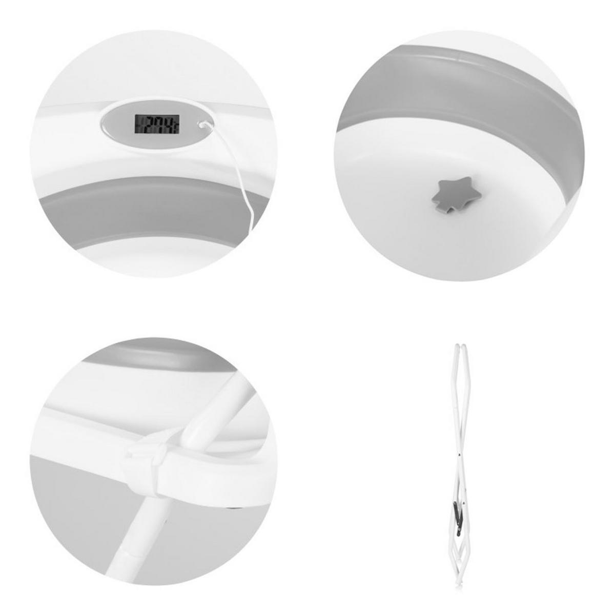 BABYBADEWANNE-SET Malibu 78 cm beige Ständer, klappbar, Thermometer, Ablauf - Beige, Kunststoff (47/78cm) - Chipolino