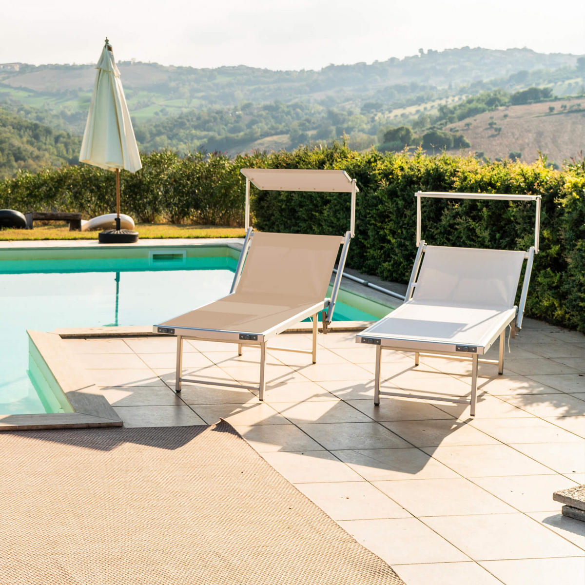 SONNENLIEGE Beige 186/61/38 cm - Beige, Metall (186/38/61cm) - Mobili Rebecca