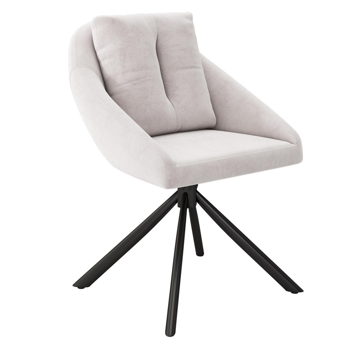 DREHSTUHL ergonomisch Samt Beige 2er-Set - Beige, Metall (54/79/65cm) - Meubliv