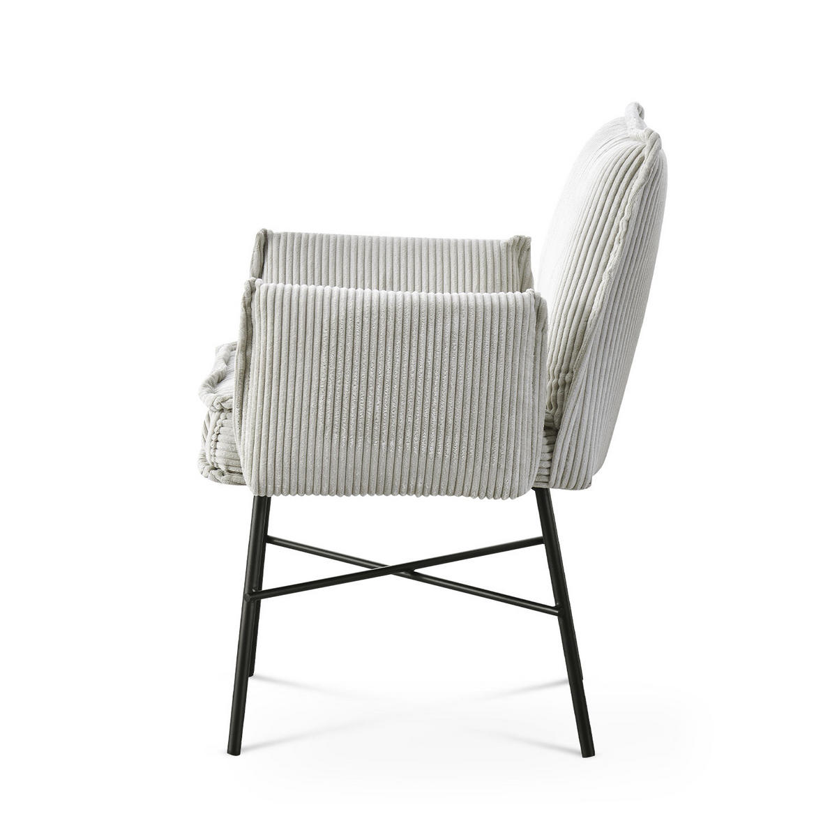 ARMLEHNSTUHL JÜRGEN Hellgrau - Hellgrau, Metall (63/84/63cm) - B&D Home