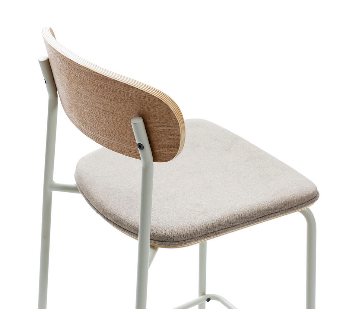 BARHOCKER (Set aus 2) aus Stoff mit schwarzen Metallbeinen - adriana 42/48/66 cm - Beige, Textil (48/66/42cm) - Calicosy