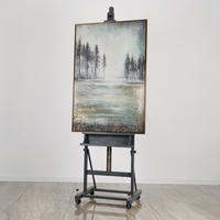 GEMÄLDE Heilender Wald Schattenfugenrahmen Gold 120x80 cm - Goldfarben, Holz (120/80cm) - YS-art gallery