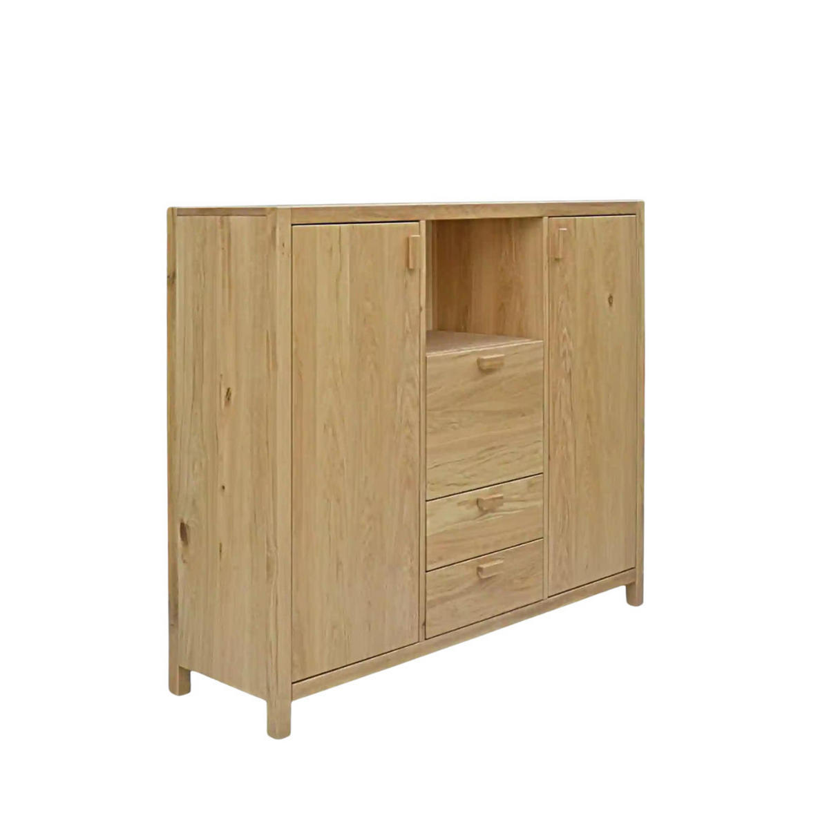 KOMMODE aus Eiche mit Beine fürs Wohnzimmer DAVOS - Eichefarben, Holz (140/120/40cm) - Rawood Furniture