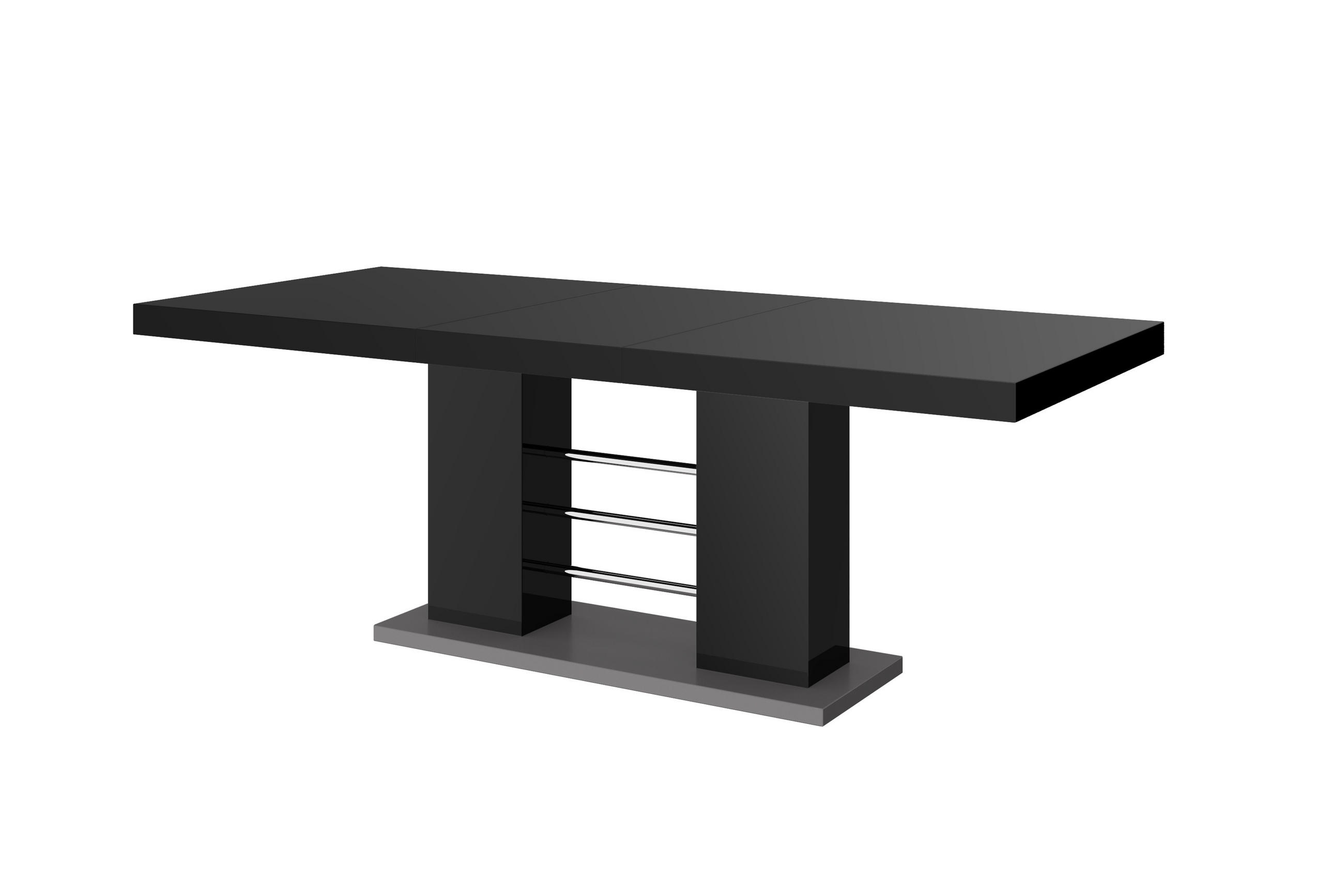 ESSTISCH rechteckig Schwarz Hochglanz 160/89/75 cm - Schwarz Hochglanz, Holzwerkstoff (89/160/75cm) - designimpex