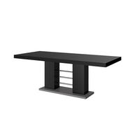ESSTISCH rechteckig Schwarz Hochglanz 160/89/75 cm - Schwarz Hochglanz, Holzwerkstoff (89/160/75cm) - designimpex